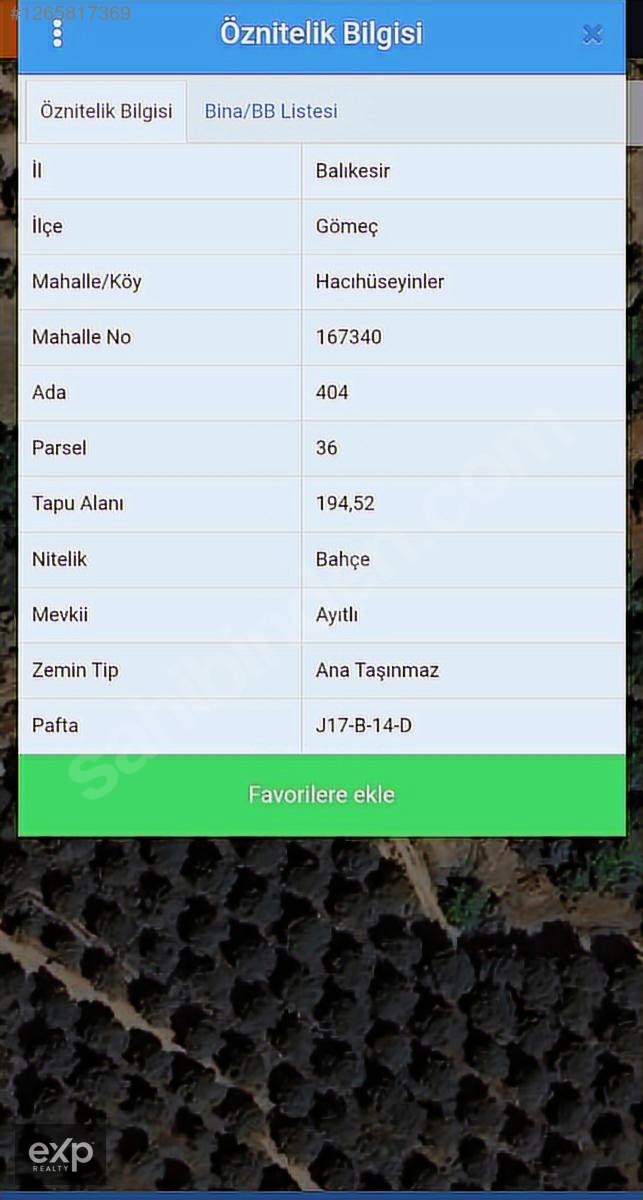 BALİKESİR GÖMEÇ HACI HÜSEYİN LER'DE SATILIK BAHÇE - BALIKESİR GÖMEÇ fotoğraf 2